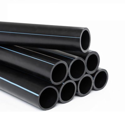 ท่อพลาสติกสีดำโพลีเอทิลีนความหนาแน่นสูง HDPE สำหรับน้ำประปาและการระบายน้ำ