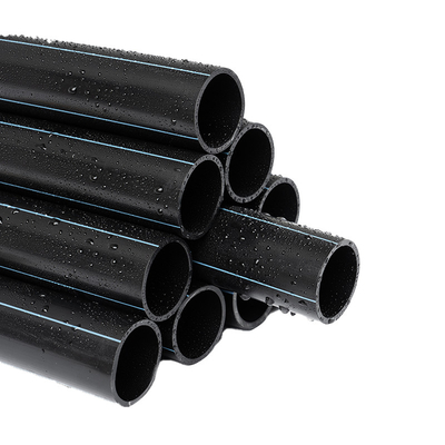 ท่อพลาสติกสีดำโพลีเอทิลีนความหนาแน่นสูง HDPE สำหรับน้ำประปาและการระบายน้ำ