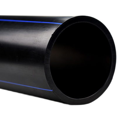 PE สีฟ้าหรือสีดําที่มีเส้นสีฟ้า HDPE ท่อน้ําสําหรับการใช้งานด้านการจัดหาน้ํา