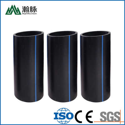 ท่อน้ํา HDPE สีฟ้าหรือสีดําที่มีเส้นสีฟ้าสําหรับการจัดหาและระบายน้ําที่ทนทานต่อการกัดกร่อน
