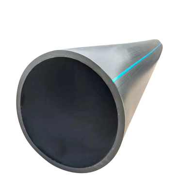 ท่อน้ํา HDPE สีฟ้าหรือสีดําที่มีเส้นสีฟ้าสําหรับการจัดหาและระบายน้ําที่ทนทานต่อการกัดกร่อน