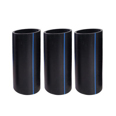 ท่อน้ํา HDPE สีฟ้าหรือสีดําที่มีเส้นสีฟ้าสําหรับการจัดหาและระบายน้ําที่ทนทานต่อการกัดกร่อน