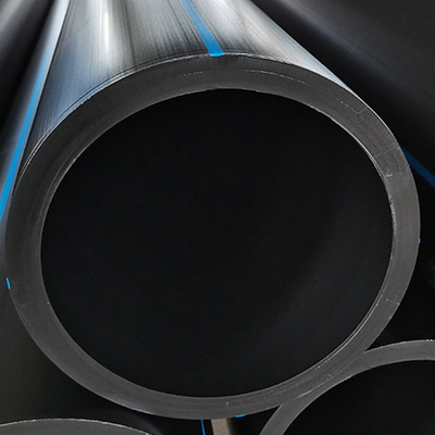 ท่อน้ํา HDPE สีฟ้าหรือสีดําที่มีเส้นสีฟ้าสําหรับการจัดหาและระบายน้ําที่ทนทานต่อการกัดกร่อน