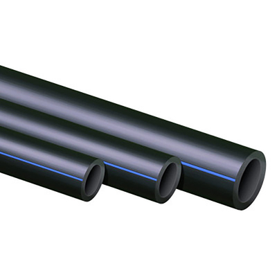 ท่อประปา HDPE ที่ทนทานต่อการกัดกร่อน DN16mm-1800mm สีฟ้าหรือสีดําที่มีเส้นสีฟ้า