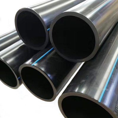 PE HDPE ท่อประปาน้ํา สีฟ้า หรือ สีดํา มีเส้นสีฟ้า สําหรับประปาน้ําและระบายน้ํา มีเส้นสีฟ้า PE
