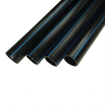 PE HDPE ท่อประปาน้ํา สีฟ้า หรือ สีดํา มีเส้นสีฟ้า สําหรับประปาน้ําและระบายน้ํา มีเส้นสีฟ้า PE